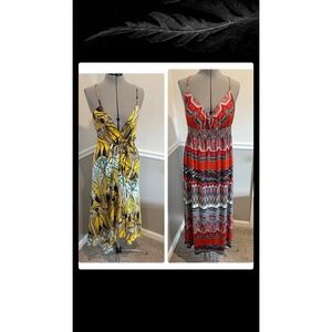 She Cool, Mizzenghee Boho Summer Maxi Dress Hippie adjustable straps Large Lot 2